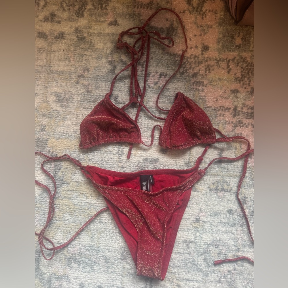 TRIANGL red glittery bikini